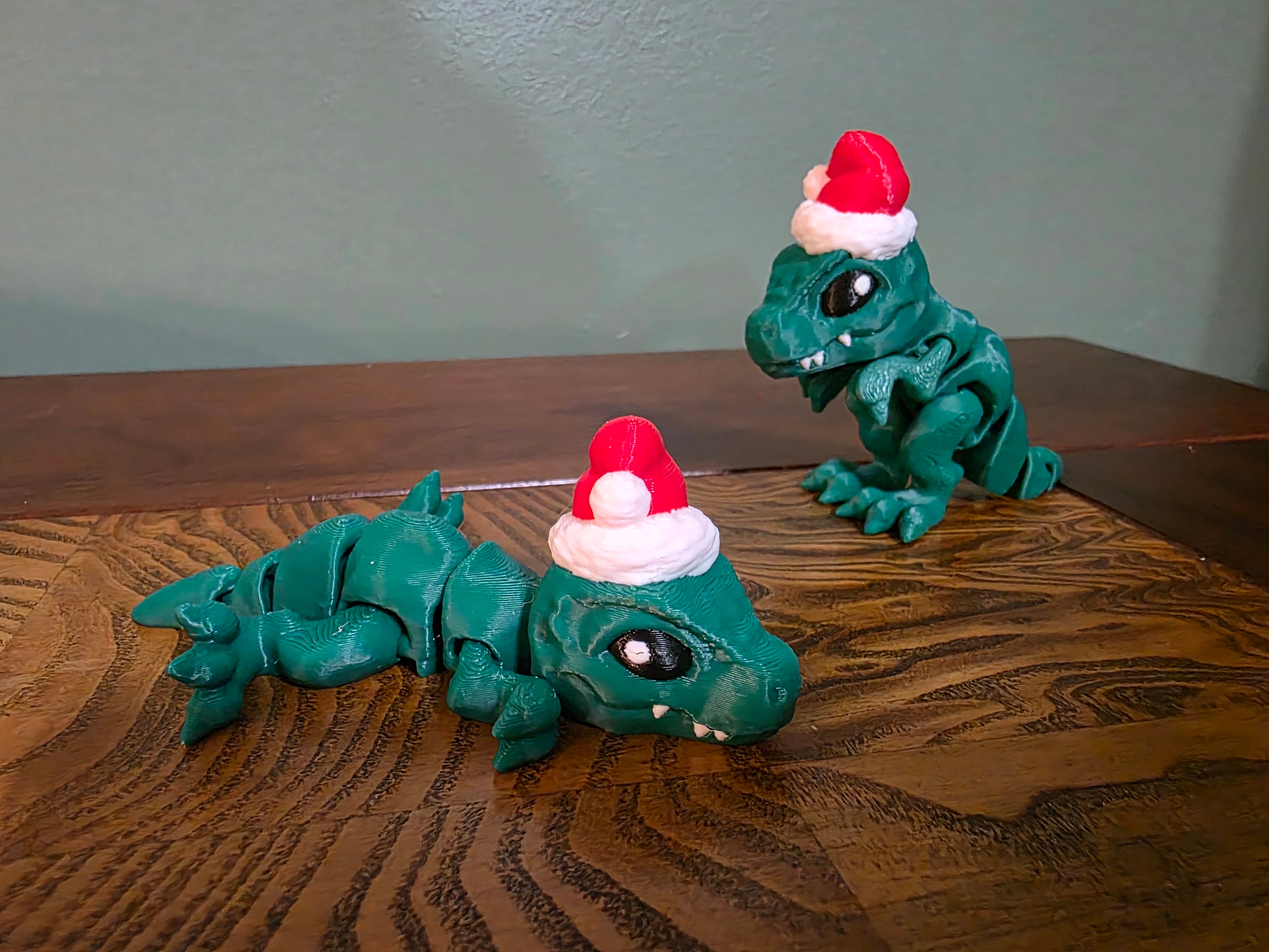 Santa Hat Trex Flexi Critter Fidget Toy