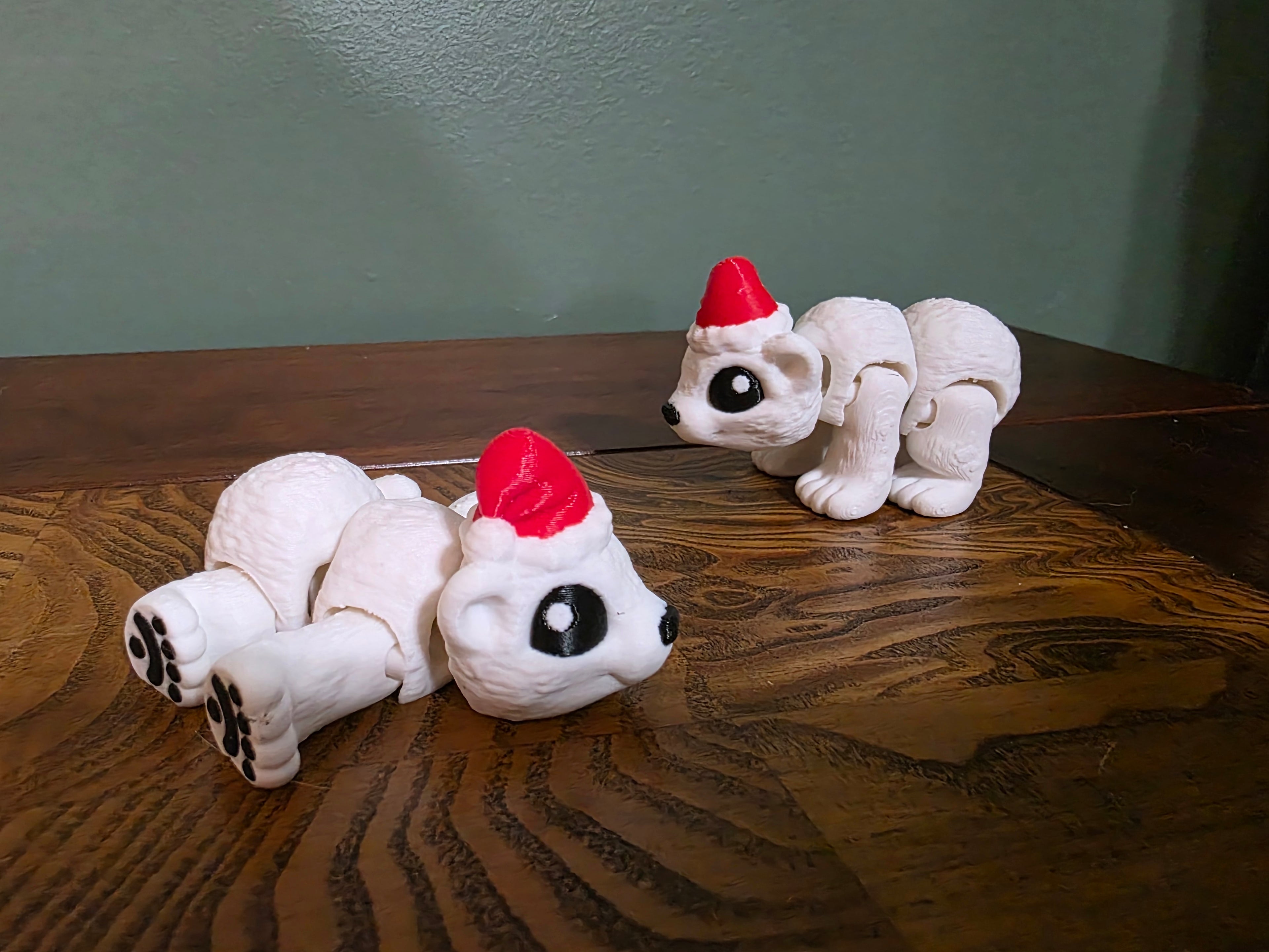 Santa Hat Polar Bear Flexi Critter Fidget Toy