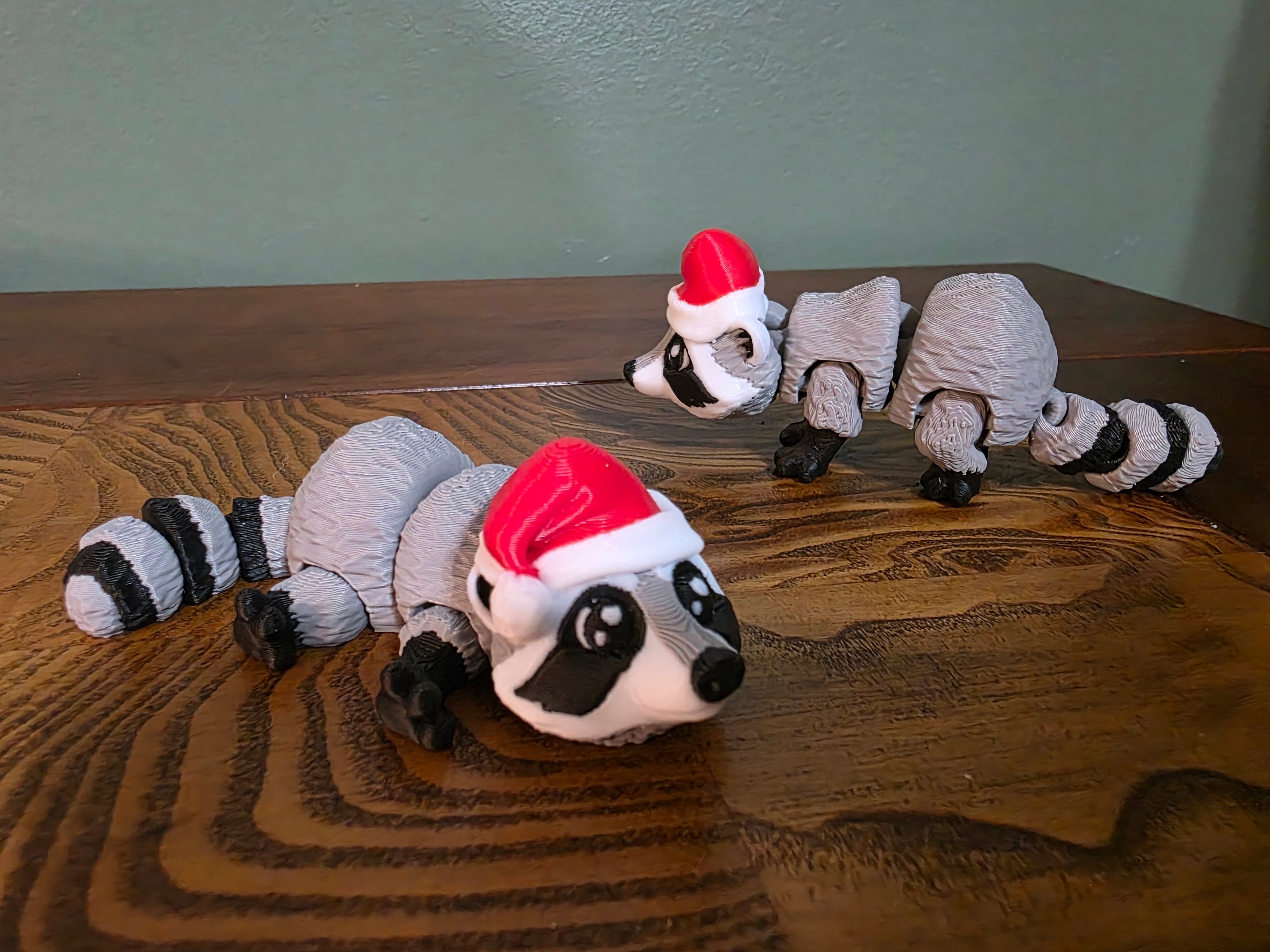 Santa Hat Raccoon Flexi Critter Fidget Toy
